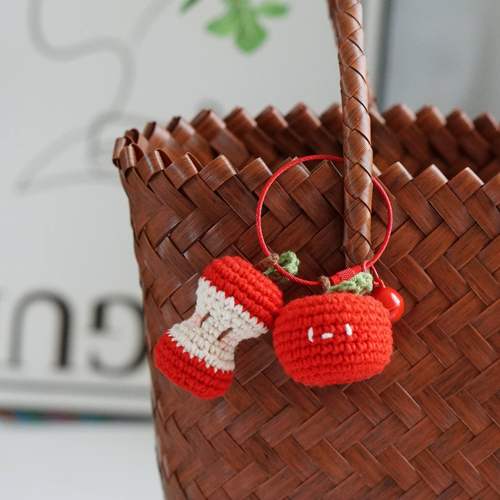 DIY圣诞苹果挂件钥匙扣材料包