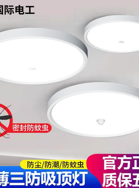 led感应吸顶灯声控楼道过道楼梯家用走廊红外人体自动雷达感应灯