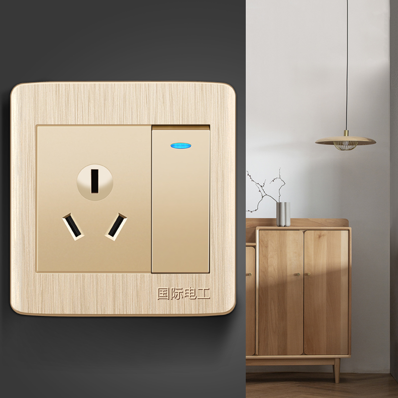 【一开单空调】国际电工86型空调16a安专用三孔带开关家用插座