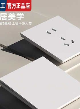 国际电工86型开关插座面板家用墙壁电源插座白色暗装一开五孔双控