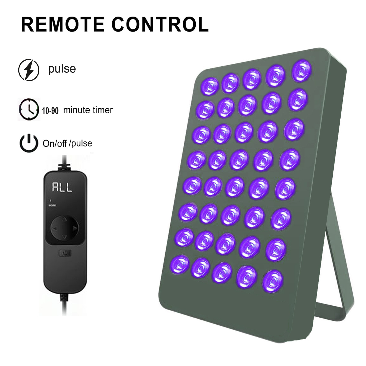 新品定时调光美黑灯便携40灯395nm全紫光晒黑灯桌面支架款便携款