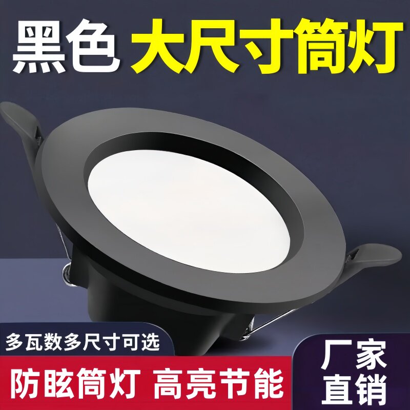 天驷黑色LED嵌入式筒灯