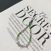 小红书同款 苔藓绿水晶迷你链高级进口米珠串珠链条ccd饰品挂件新