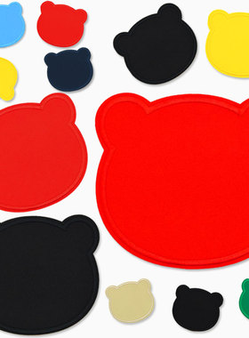 纯色熊头装饰补丁布贴刺绣自粘贴大中小号棉服裤子膝盖破洞修补