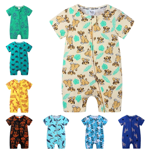 Детское хлопковое летнее тонкое боди, детская летняя одежда, пижама подходит для мужчин и женщин, короткий рукав