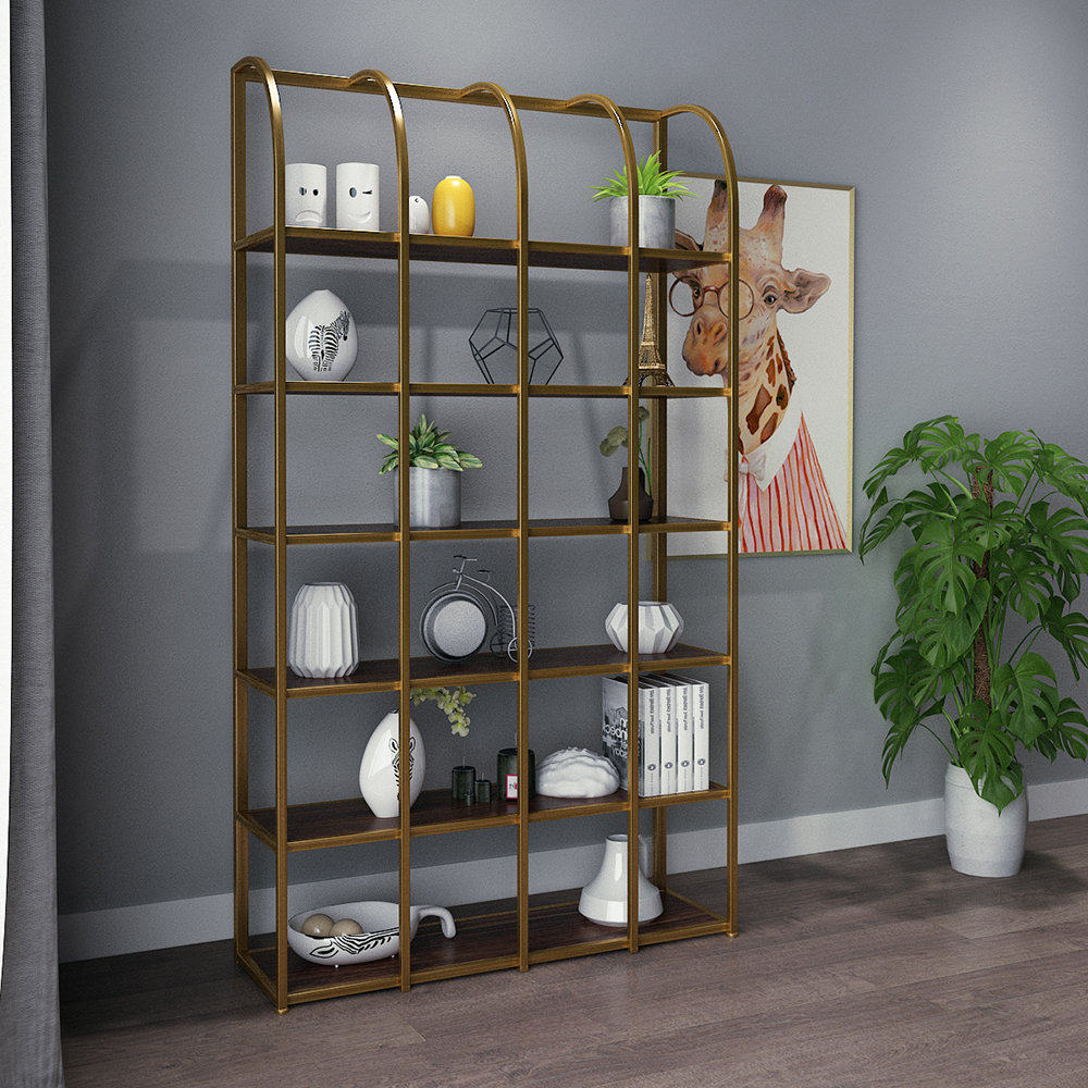 北欧金属实木置物架美式复古落地展示架金色铁艺书架储物壁架|ruв категории коммерческий/офисная мебель, развлечения/бар/Ktv мебель, красное вино стойка/кабинет - от Buy2taobao.com для оказания профессиональной услуги покупки агента Taobao