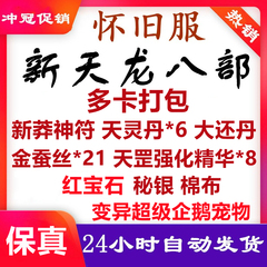 天龙八部怀旧服财富卡物品卡2礼包 超级企鹅红宝石高级玉天马神符