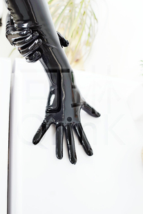 latex 天然乳胶 黑色长手套 分指手套 乳胶手套 一次成型 无缝