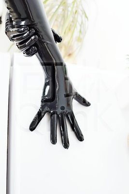 latex天然乳胶长手套一次成型