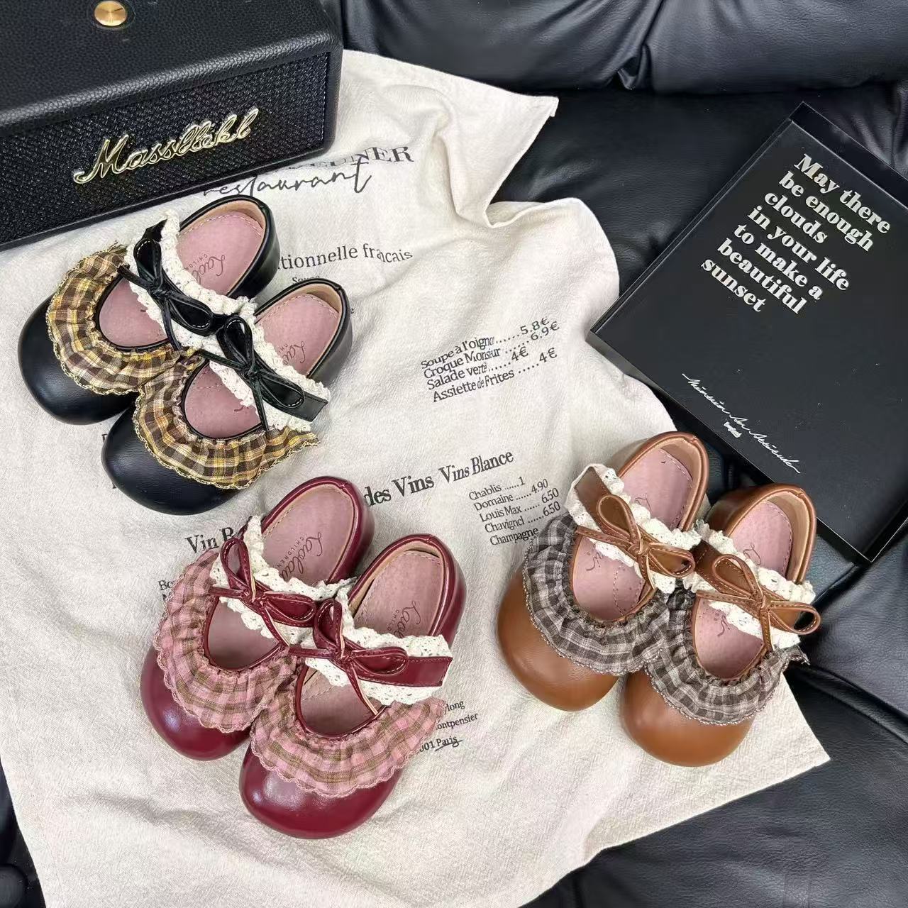 女童皮鞋儿童单鞋浅口软底小女孩蝴蝶结公主鞋子宝宝童鞋LLWN116