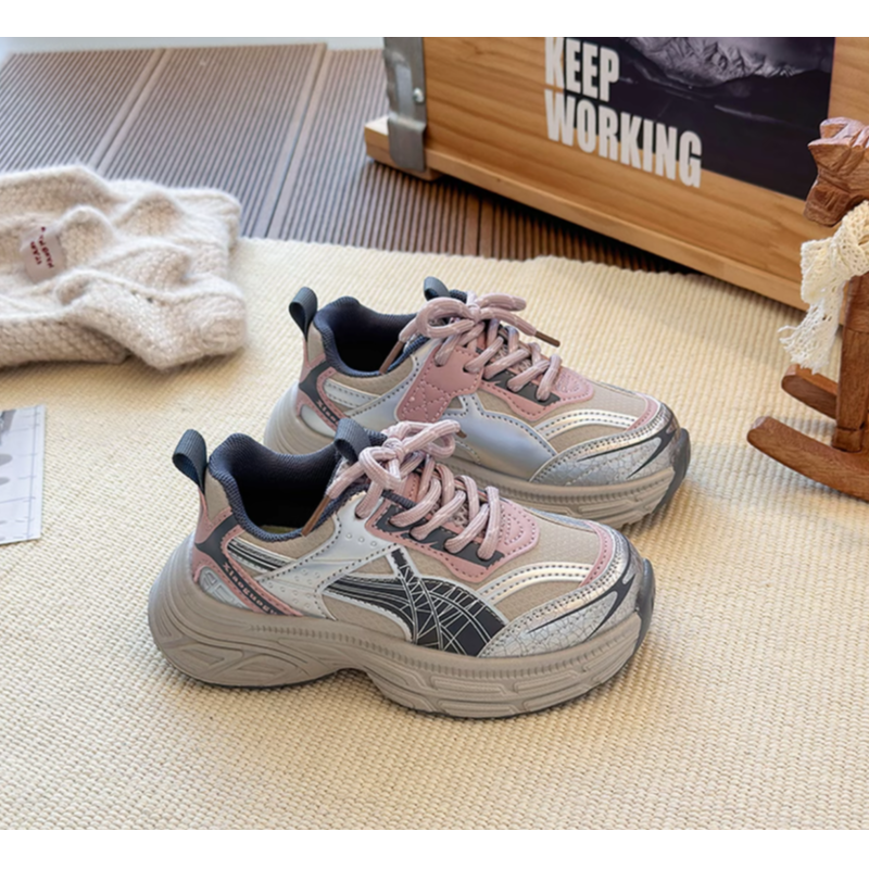 【线下半毛钱不降】女童秋冬软底老爹鞋跑步鞋中大童女孩鞋250355