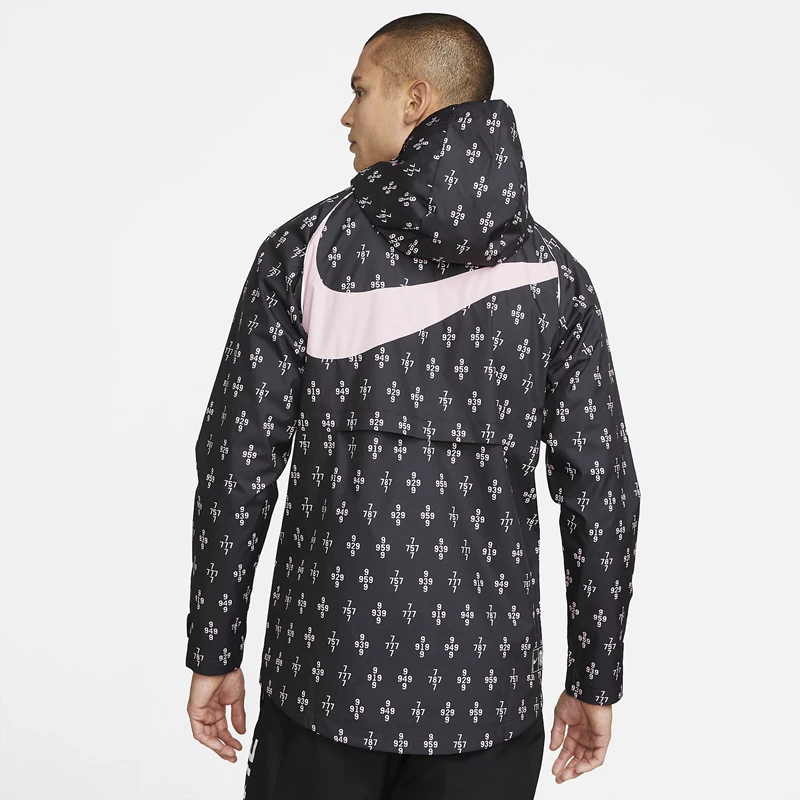 Nike, спортивная ветронепроницаемая теплозащитная куртка для тренировки с капюшоном и длинными рукавами
