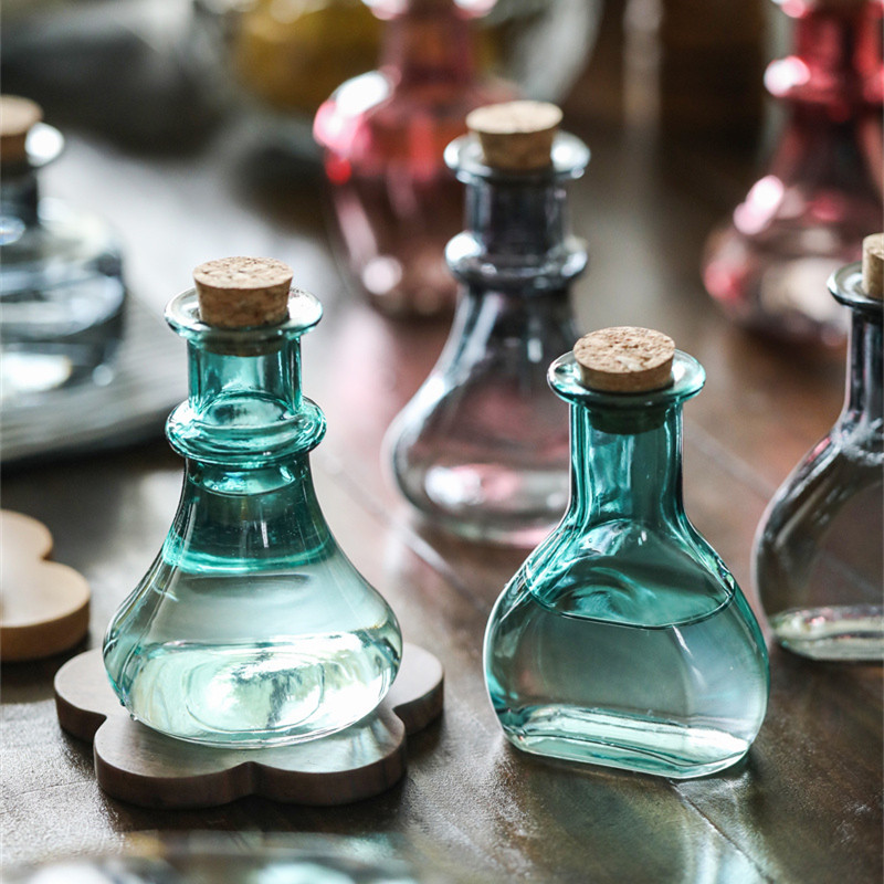 彩色自酿酒北欧s空酒瓶木塞自酿甜酒米酒分装瓶饮品女士