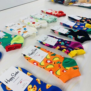 happysocks短袜瑞典潮牌百搭波点爱心甜美文艺风纯棉袜子四季女士