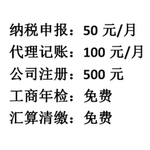 深圳广州东莞惠州佛山中山公司个体户注册财务代理记账报税零申报