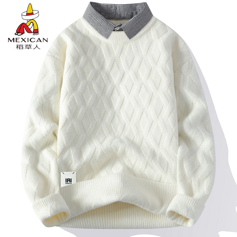 稻草人秋冬季新款加厚毛衣针织衫