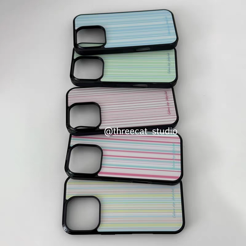 ins时尚经典条纹亚克力黑边磁吸适用苹果iPhone16promax手机壳1312pro小米1415Pro华为mate60p70三星S23防摔