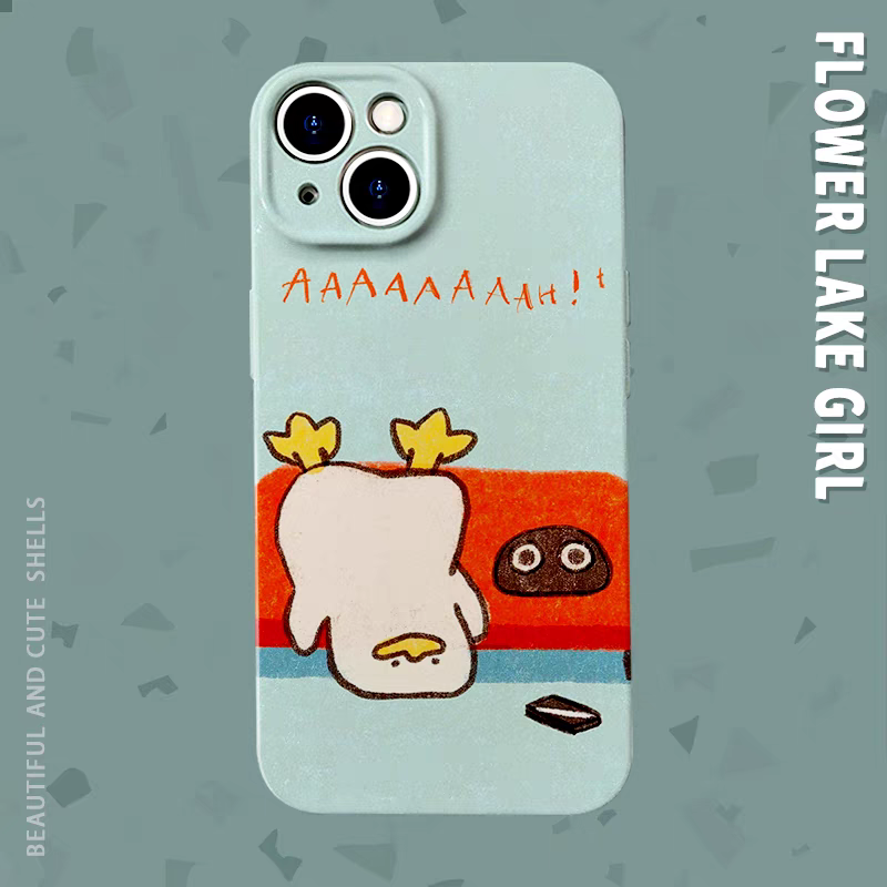 孩子气~可爱沙发倒立鸭子菲林适用iPhone15/14promax手机壳OPPOreno9软红米note13pro小米14/13硬OPPOa58苹果