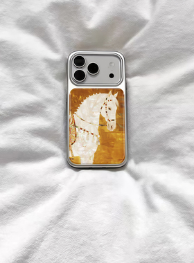 ins复古金缕珠光宝马电镀银磁吸适用苹果iPhone17promax手机壳1615pro小米1415Pro华为mate60p70三星S23防摔