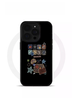 ins风复古拼接插画黑边软壳磁吸适用苹果iPhone17promax手机壳1615pro小米1415Pro华为mate60p70三星S23防摔