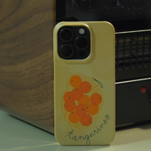 ins小众夏日橘子插画菲林壳硬壳适用苹果iPhone16promax菲林手机壳14磨砂12亮面11p全包精孔13菲林软壳15plus