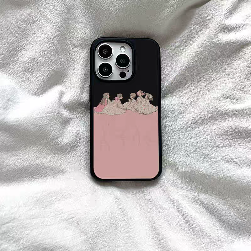 欧美人鱼公主亚克力黑边磁吸适用苹果iPhone16promax手机壳1315pro小米14Pro保护套华为mate6070防摔三星S23