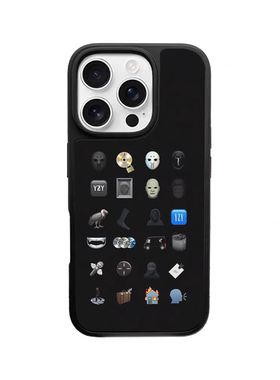 kanye侃爷符号ins亚克力黑边磁吸适用苹果iPhone16promax手机壳1312pro小米1415Pro华为mate60p70三星S23防摔