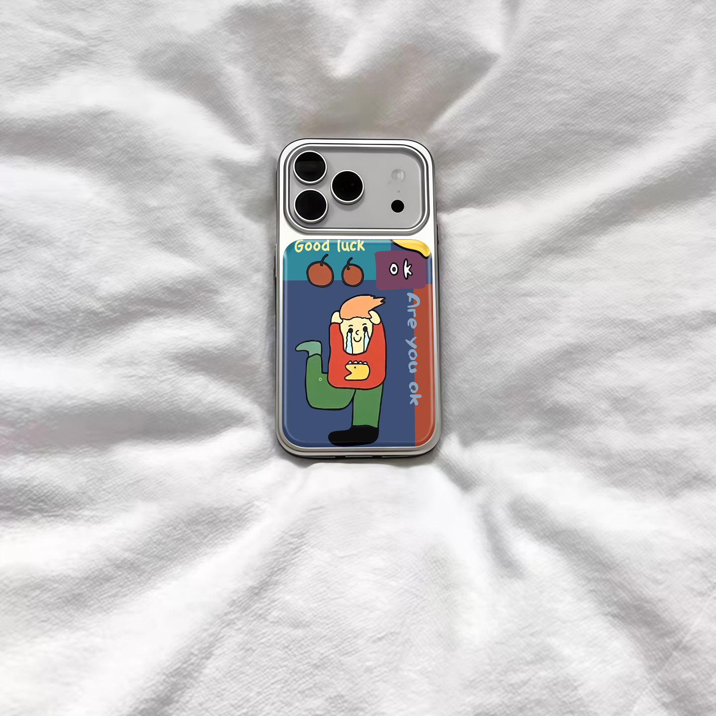 ins可爱趣味小猫男孩电镀银磁吸适用苹果iPhone17promax手机壳1615pro小米1415Pro华为mate60p70三星S23防摔