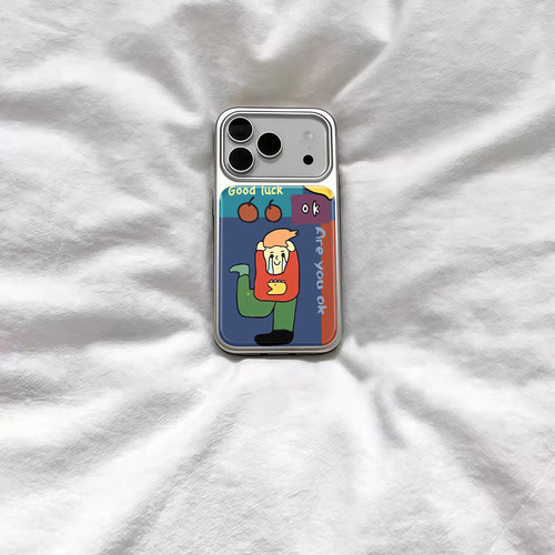 ins可爱趣味小猫男孩电镀银磁吸适用苹果iPhone17promax手机壳1615pro小米1415Pro华为mate60p70三星S23防摔