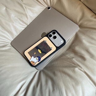 ins风星星复古微笑企鹅原创黑边镜面磁吸适用于苹果手机壳iPhone17promax16pro/15/14/13/高级防摔小众手机套