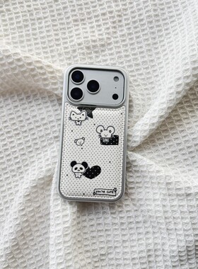ins风可爱韩系萌系卡通皮质适用于苹果iPhone17promax手机壳1613pro小米1715Pro华为mate70p80防摔高级感新款