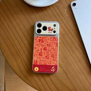 包ai键ins新年福气小马大视窗适用苹果17手机壳卡通iphone16promax17Pro防摔15Pro皮质14新款1516Pro全包1312