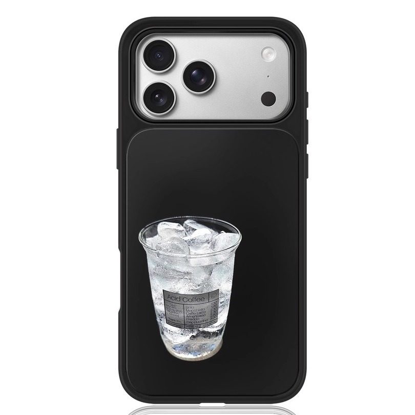 ins风一杯冰黑边软壳磁吸适用苹果小米iPhone17promax手机壳1613pro小米1415Pro华为mate60p70三星S23防摔