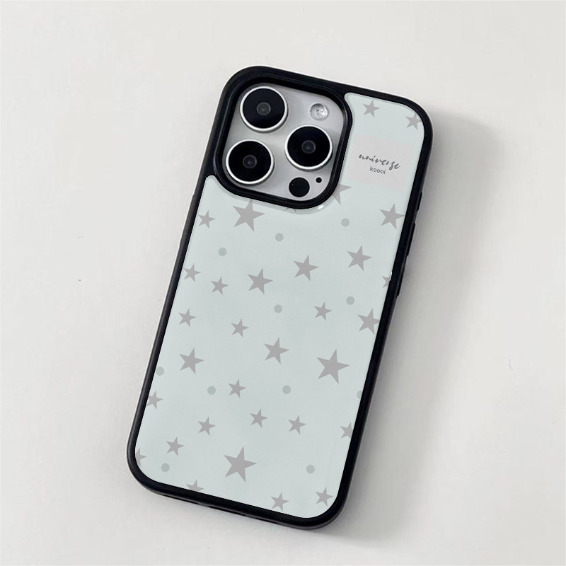 ins简约个性星星黑边磁吸适用苹果iPhone17promax16手机壳1312pro小米1415Pro华为mate60p70三星S23防摔软壳