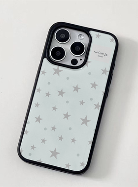 ins简约个性星星黑边磁吸适用苹果iPhone17promax16手机壳1312pro小米1415Pro华为mate60p70三星S23防摔软壳