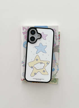 可爱五角星狗狗亚克力黑边磁吸适用苹果iPhone16promax手机壳1312pro小米1415Pro华为mate60p70三星S23防摔