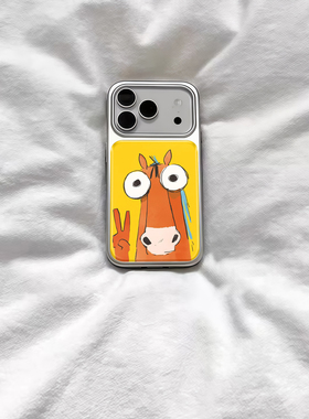 ins复古可爱比耶小马电镀银磁吸适用苹果iPhone17promax手机壳1615pro小米1415Pro华为mate60p70三星S23防摔