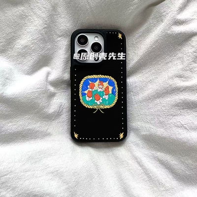 ins跳舞小兔可爱亚克力黑边磁吸适用苹果iPhone16promax手机壳1312pro小米1415Pro华为mate60p70三星S23防摔