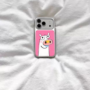 ins复古可爱大鼻小马电镀银磁吸适用苹果iPhone17promax手机壳1615pro小米1415Pro华为mate60p70三星S23防摔