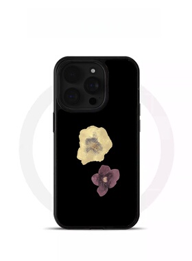 ins风黑色个性小花黑边软壳磁吸适用苹果iPhone17promax手机壳1615pro小米1415Pro华为mate60p70三星S23防摔