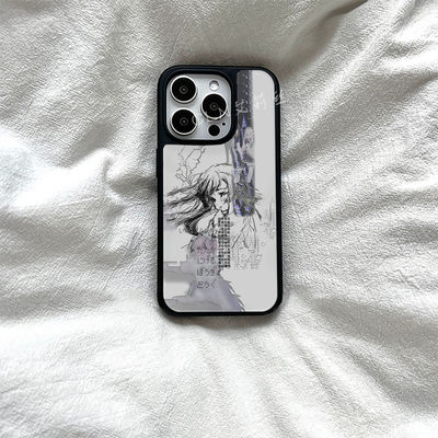 亚文化少女原创亚克力黑边磁吸适用苹果iPhone16promax手机壳1312pro小米1415Pro华为mate60p70三星S23防摔