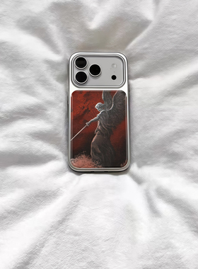 ins复古红色美式天使电镀银磁吸适用苹果iPhone17promax手机壳1615pro小米1415Pro华为mate60p70三星S23防摔