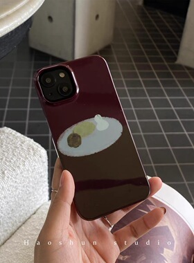 油画梨果适用于iphone13pro max苹果12手机壳11PRO菲林硬壳i15max新款艺术14proMAX女款半包光面保护套硬壳