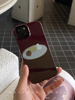 油画梨果适用于iphone13pro max苹果12手机壳11PRO菲林硬壳i15max新款艺术14proMAX女款半包光面保护套硬壳