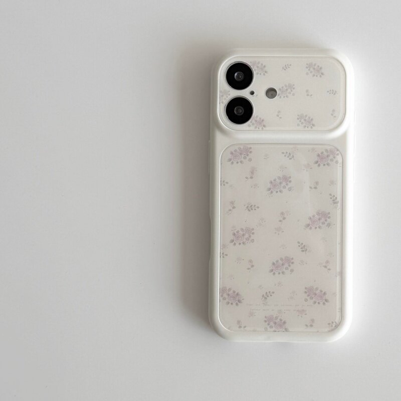 ins风复古碎花大视窗亚克力全包精孔手机壳适用苹果iPhone1