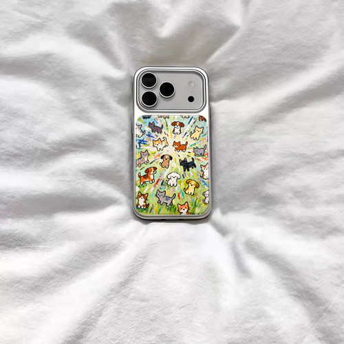 ins风复古可爱小动物电镀银磁吸适用苹果iPhone17promax手机壳1615pro小米1415Pro华为mate60p70三星S23防摔