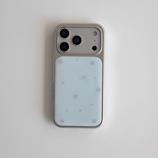 ins风冬日氛围感雪花电镀银磁吸适用苹果iPhone17promax手机壳1615pro小米1415Pro华为mate60p70三星S23防摔