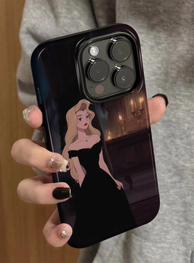 适用苹果15promax手机壳iPhone16新款13卡通iP14女12简约xsmax迪士尼公主8高级防摔11套7个性plus菲林二合一x