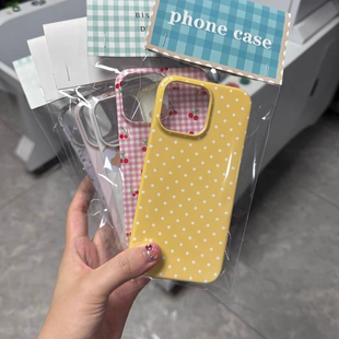 韩国ins黄色小波点适用于苹果16promax/15promax/14Promax/iphone12/11/xs硬壳iphone13全包菲林壳xsmax