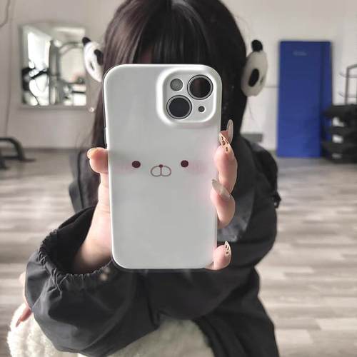 原创【Baby 兔】兔丸壳适用iPhone16promax手机壳磨砂苹果15plus软壳小众高级感女新款趣味不撞ins风小米华为